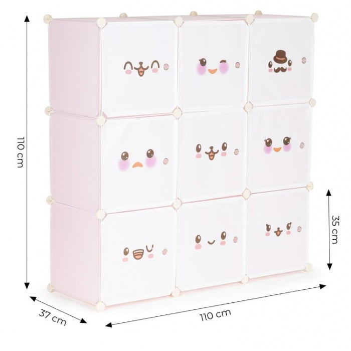 Raft modular cu 9 compartimente pentru camera copilului Ecotoys 09C