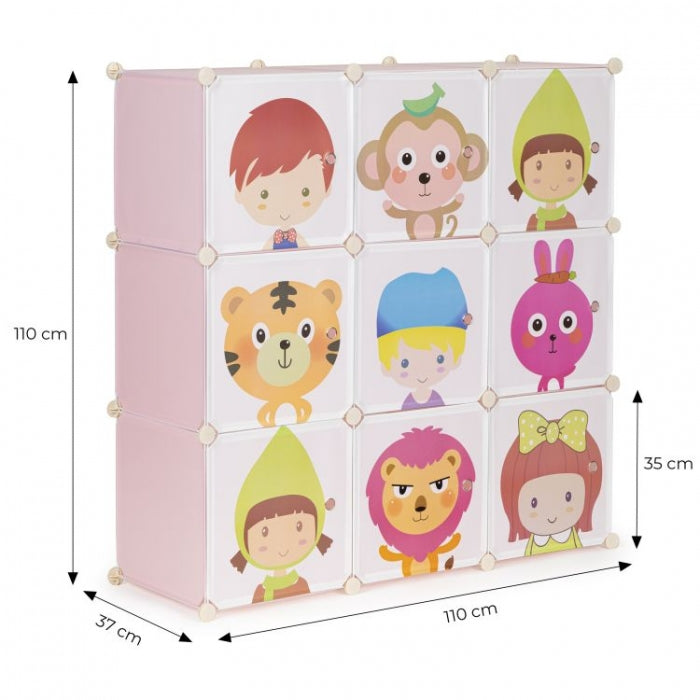 Raft modular cu 9 compartimente pentru camera copilului Ecotoys 09E