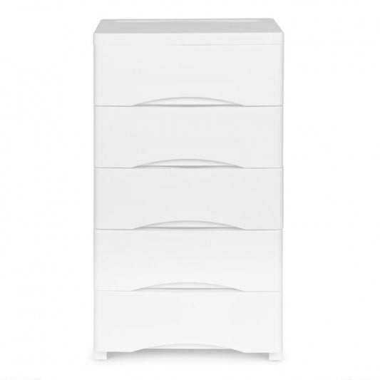 Raft pe roti cu 5 compartimente pentru depozitarea jucariilor ModernHome - Alb