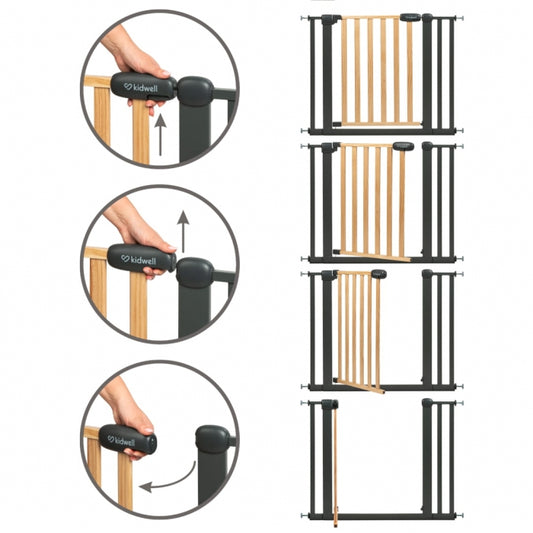 Poarta de siguranta 74-105 cm Kidwell Trasti - Negru
