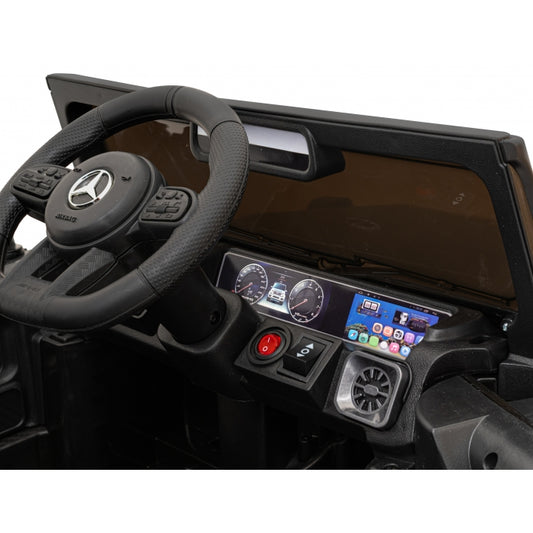 Masinuta electrica cu telecomanda MERCEDES AMG G63, roti EVA, scaun tapitat, varsta 1-5 ani, 107x70x57 cm, putere 50W Negru