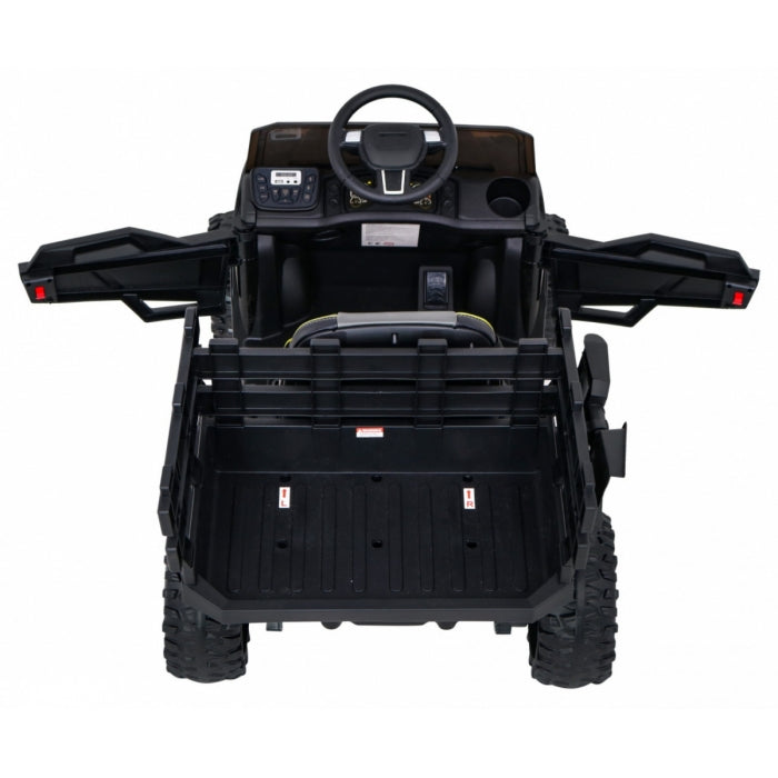 Masinuta electrica cu telecomanda FARMER PICK-UP, roti EVA, scaun tapitat, 116x66x65 cm, putere 70W - Negru