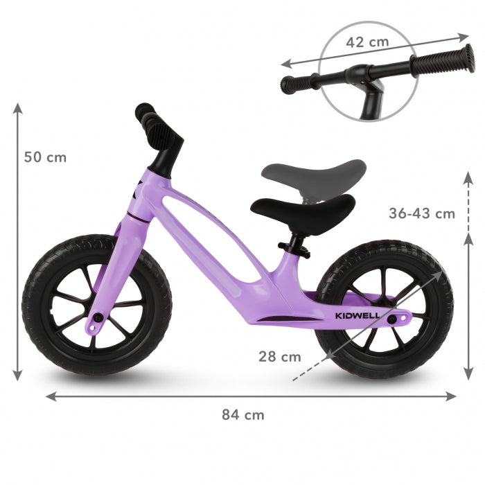 Kidwell Bicicleta fara pedale, cadru magneziu, roti EVA, Kidwell VITO - Violet - imaginea 9