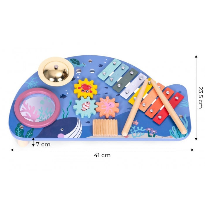 Masuta din lemn cu instrumente muzicale Ecotoys TL204013