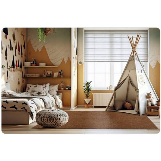 Salteluta de joaca multifunctionala tip puzzle, 180 x 120 cm, Massido 650102 - Maro