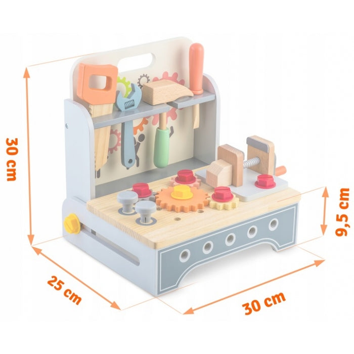 Mini atelier de lucru din lemn cu accesorii incluse, 30 x 25 x 30 cm, Ricokids RK-877