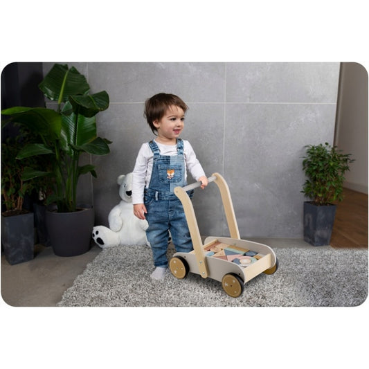 Antemergator din lemn cu blocuri din lemn incluse, 26.5 x 40 x 41 cm, Nukido NK-856