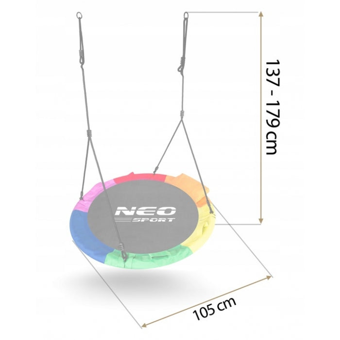 Leagan tip cuib pentru copii XXL, 100 cm, 150 kg, Neo-Sport 1085, Multicolor