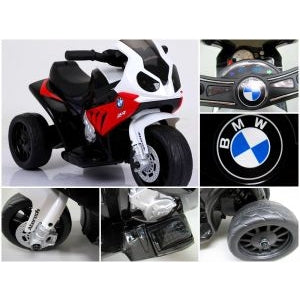 Motocicleta electrica pentru copii BMW S1000RR, 69x44x36.5 cm, varsta 1.5-4 ani, roti si scaun din plastic, putere 25W - Rosu