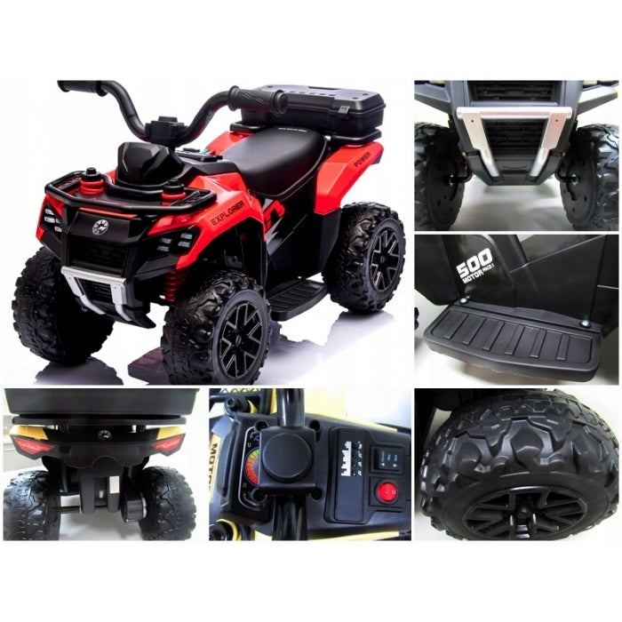 ATV electric pentru copii R-Sport J9, 70x44x40 cm, varsta 1.5-4 ani, roti si scaun din plastic, putere 25W - Rosu