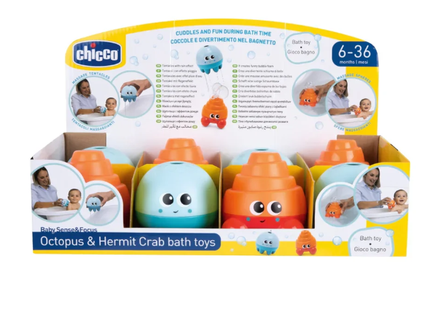 Jucarie de baie copii Chicco Baby Octopus, 6-36 luni