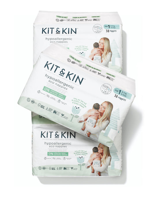 Kit and Kin Scutece Hipoalergenice Eco Kit&Kin, Marimea 1, 2-5 kg, 38 buc - imaginea 4