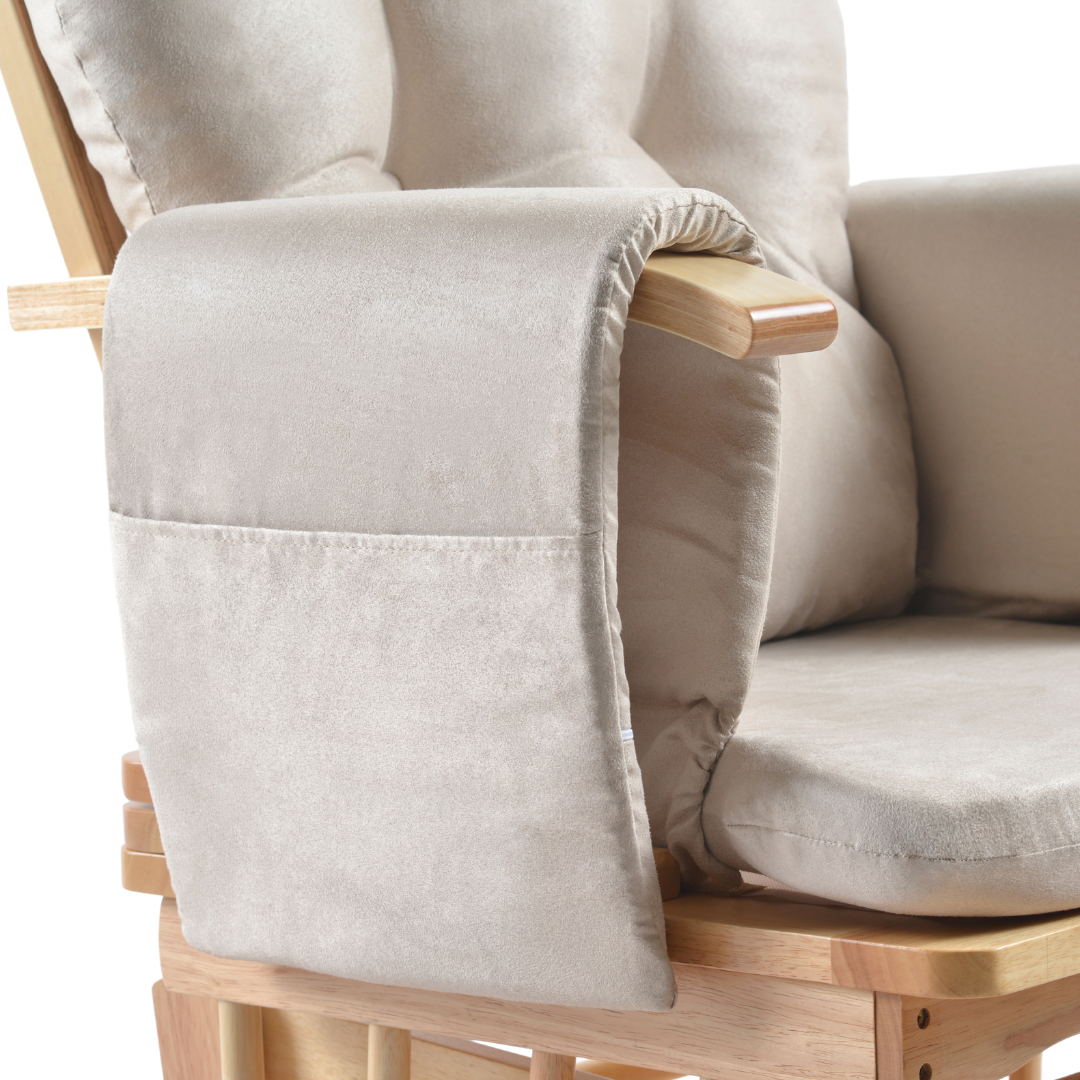 ONINO Fotoliu reglabil pentru alaptare, cu suport de picioare inclus, CALM.me, Natural Beige - imaginea 6