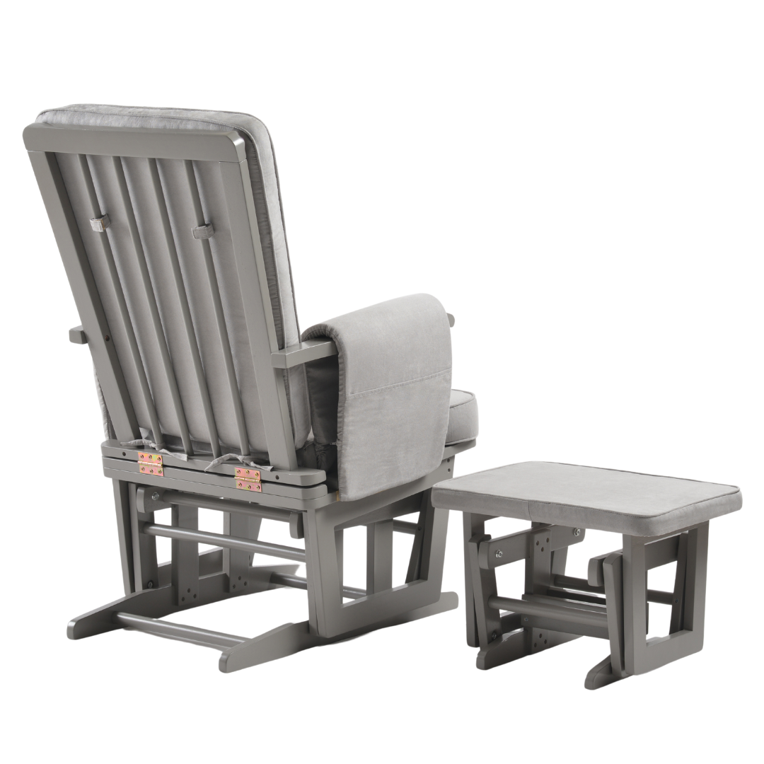 ONINO Fotoliu reglabill pentru alaptare, cu suport de picioare inclus, CALM.me Classic, Pearl Gray - imaginea 8