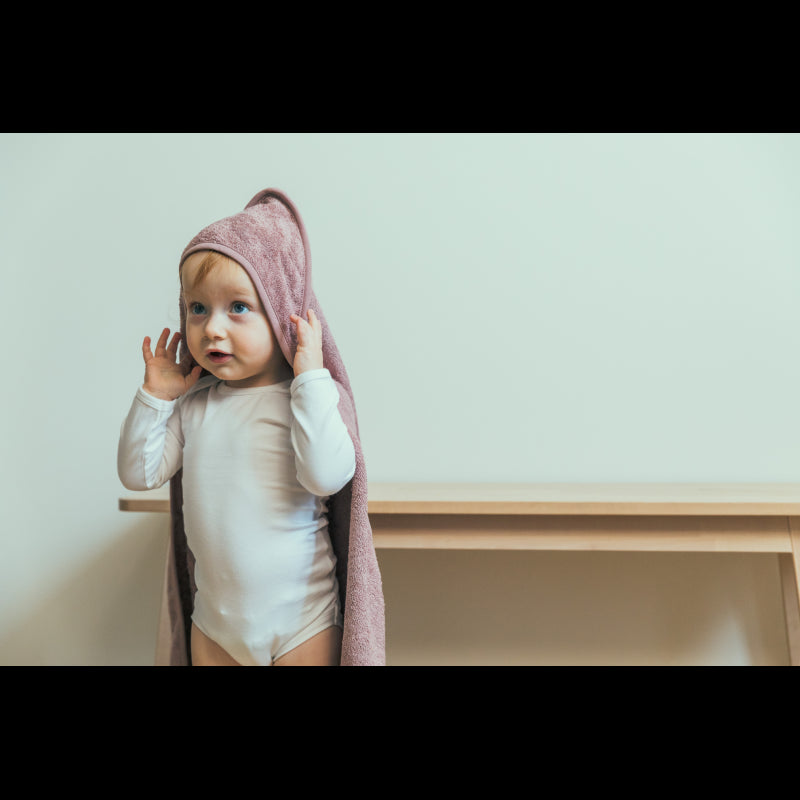 Prosop cu Gluga pentru Copii din Bambus Mellow Mauve Timboo TM-CAP04-539