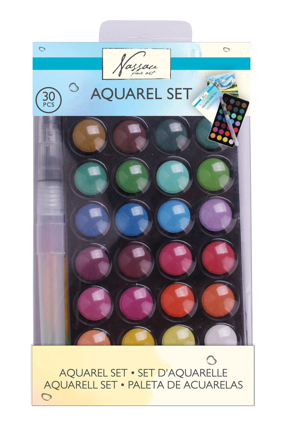 Set 28 acuarele si pensula cu rezervor