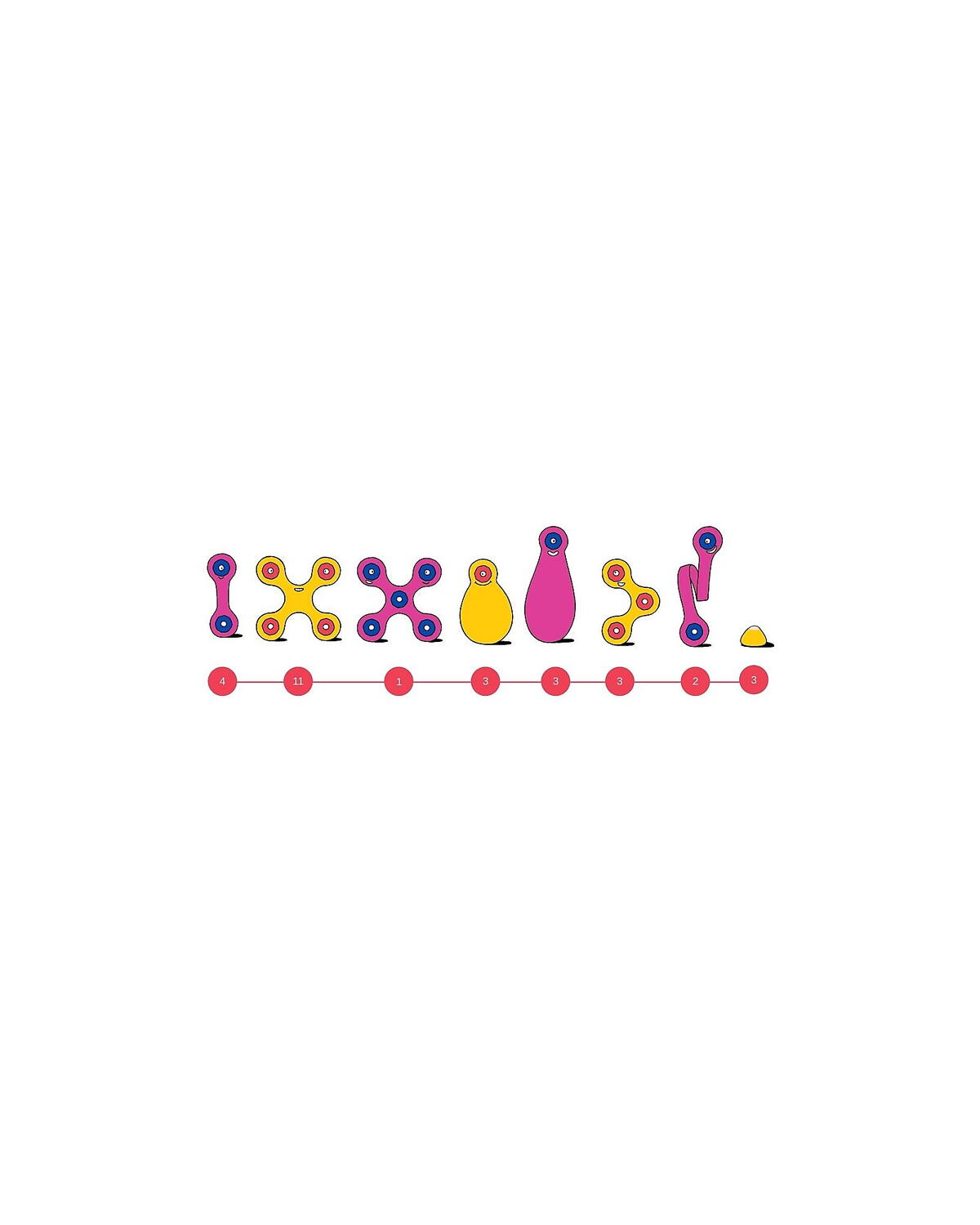 Clixo® joc magnetic de construit - Crew Roz & Galben (30 piese)