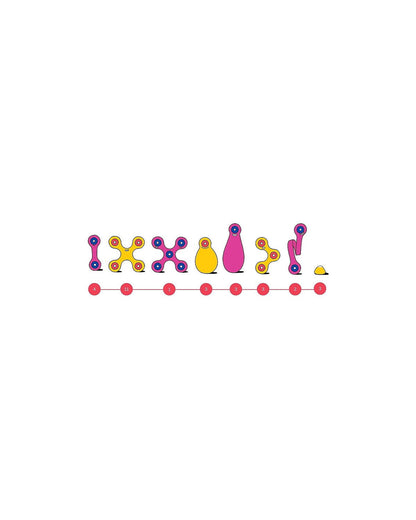 Clixo® joc magnetic de construit - Crew Roz & Galben (30 piese)