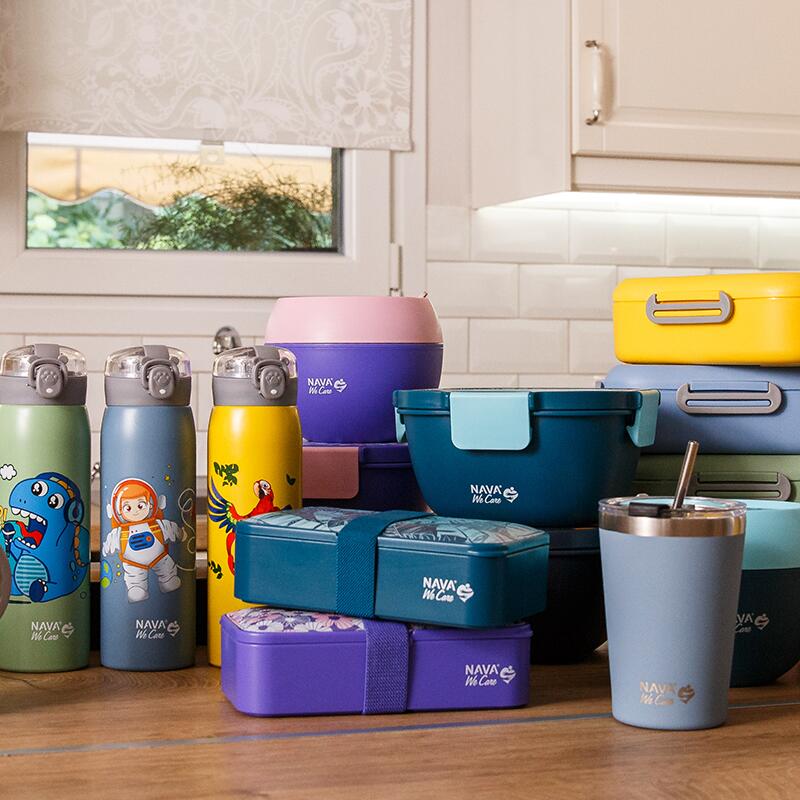 Lunchbox Nava We care 650ml albastru