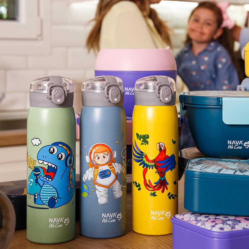 Sticla termoizolanta Nava We care 500ml albastru