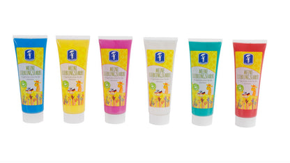 Set 6 tuburi vopsea pictura cu degetele - Basic