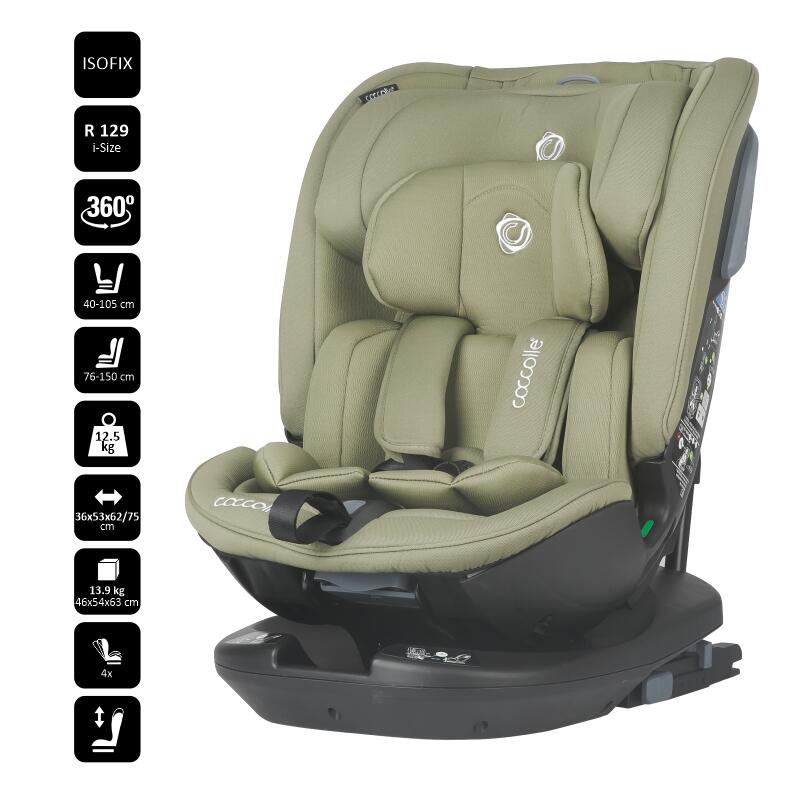 Scaun auto rotativ iSize Coccolle Velsa Moss green
