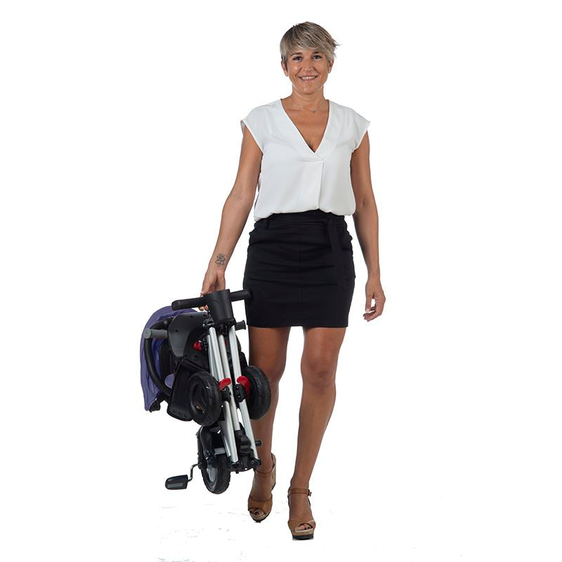 Tricicleta ultrapliabila Qplay Nova Rubber albastru inchis