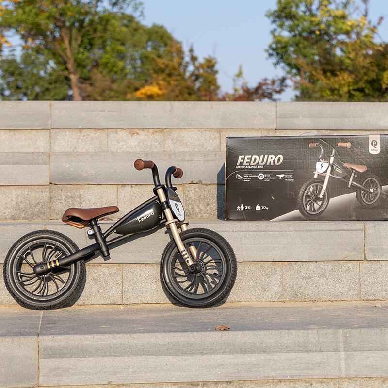 Balance bike QPlay Feduro Negru-Auriu