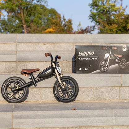 Balance bike QPlay Feduro Negru-Auriu