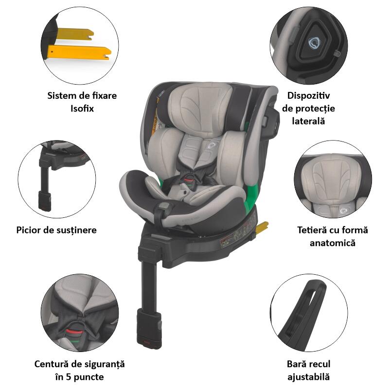 Scaun auto iSize 40-150 cm Coccolle Mago Jet black