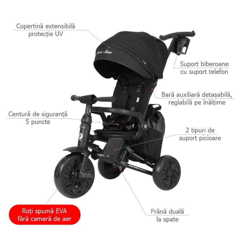Tricicleta ultrapliabila Qplay Nova MAX Negru