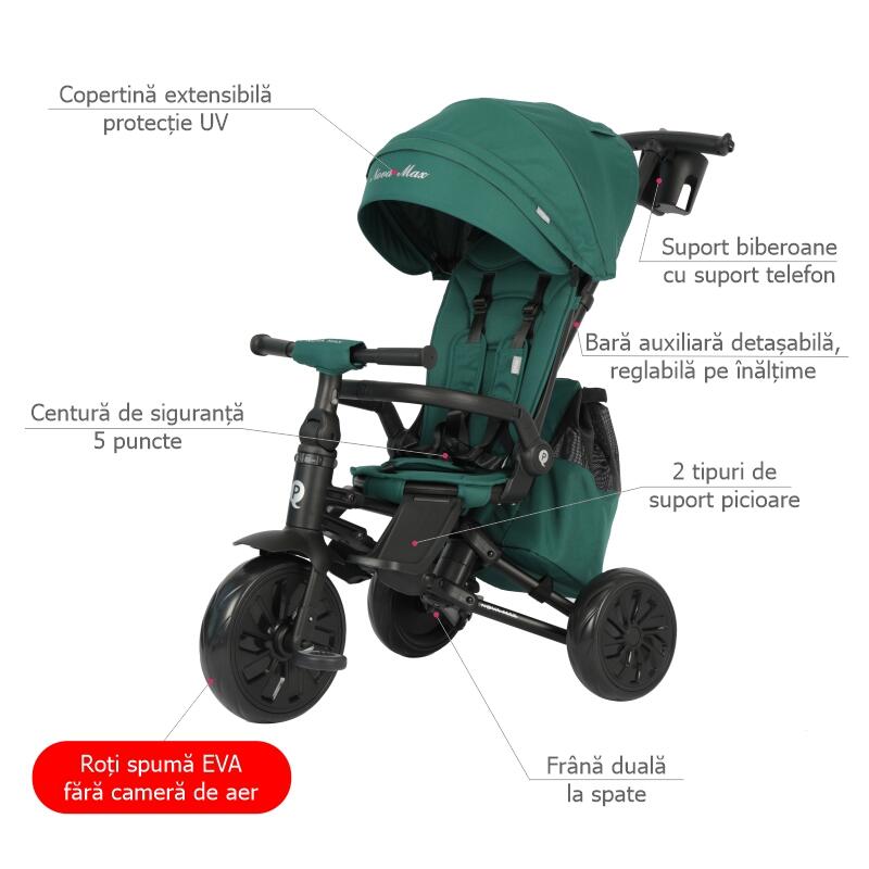 Tricicleta ultrapliabila Qplay Nova MAX Verde