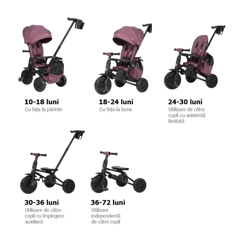 Tricicleta ultrapliabila Qplay Nova MAX Violet