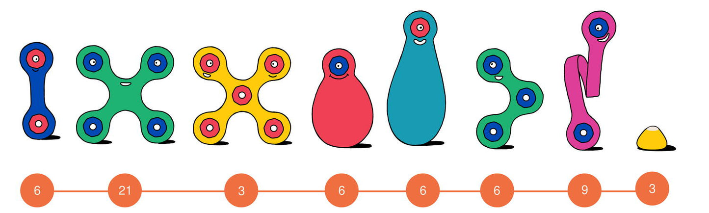 Clixo® joc magnetic de construit - Super Curcubeu (60 piese)