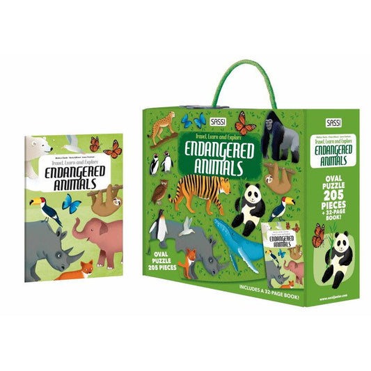 Cunoaste si exploreaza - Puzzle Animale pe cale de disparitie (205 piese)