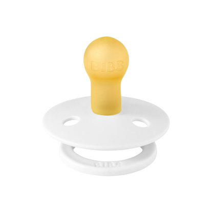 BIBS - Suzeta Colour Latex, tetina rotunda, 0 luni +-White