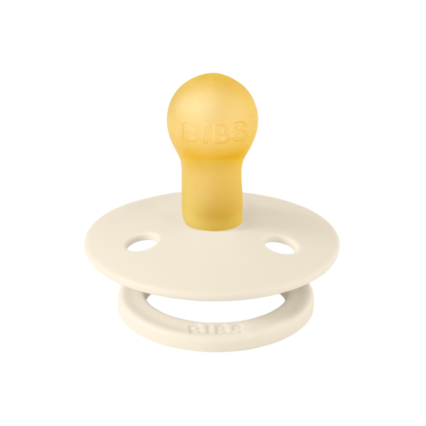 BIBS - Suzeta Colour Latex, tetina rotunda, 0 luni +-Ivory