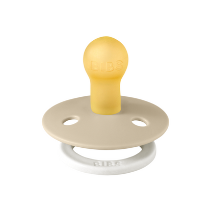 BIBS - Suzeta fosforescenta Colour GLOW Latex, tetina rotunda, 0 luni +-Vanilla