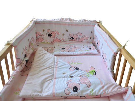 Lenjerie MyKids Catelus Roz 4 + 1 Piese 120x60 