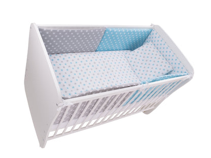 Lenjerie MyKids Colorful Stars Blue 9 Piese 120x60 cm