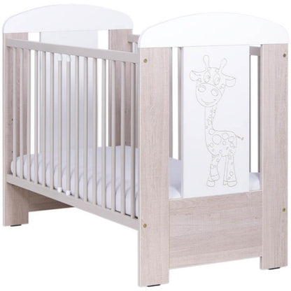 Patut Drewex Giraffe - Natur cu Alb + Saltea Cocos 12 cm