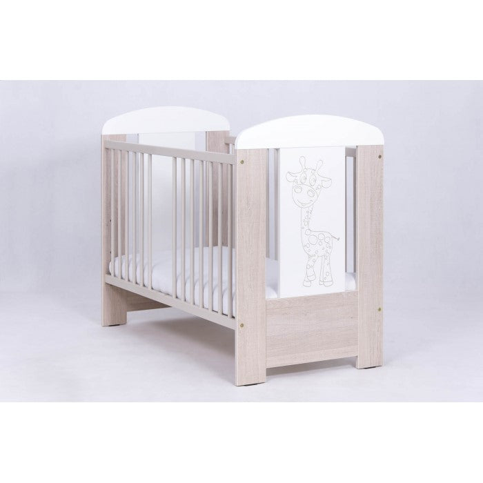 Patut Drewex Giraffe - Natur cu Alb + Saltea Cocos 12 cm