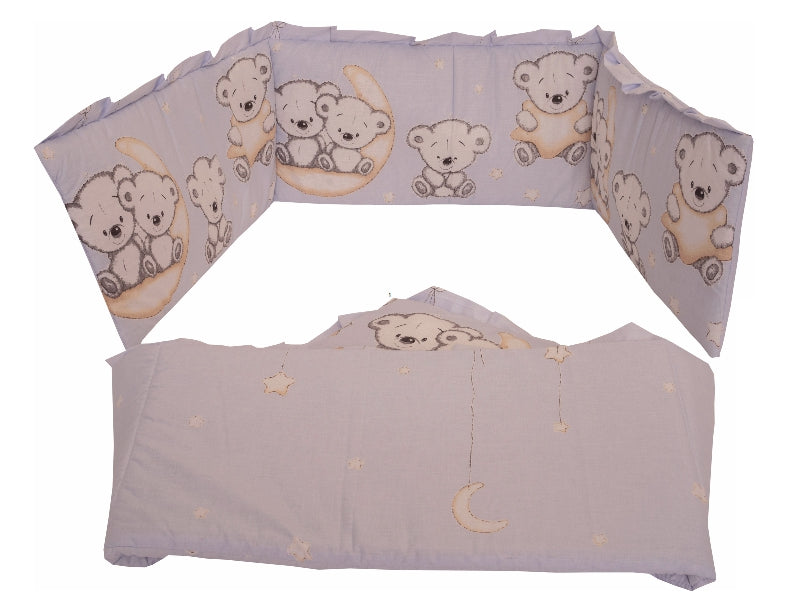 Lenjerie MyKids Bear On Moon Blue M1 4+1 Piese 120x60