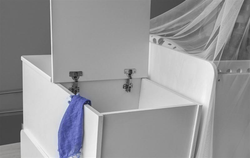 Patut transformabil MyKids Olivia Alb Gri-Inchis 180x80