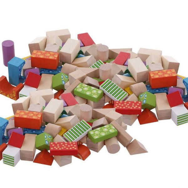 Cuburi din lemn Ecotoys (100 bucati)