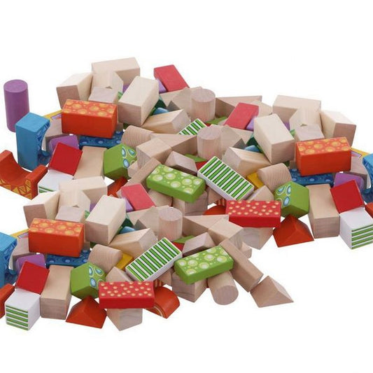 Cuburi din lemn Ecotoys (100 bucati)