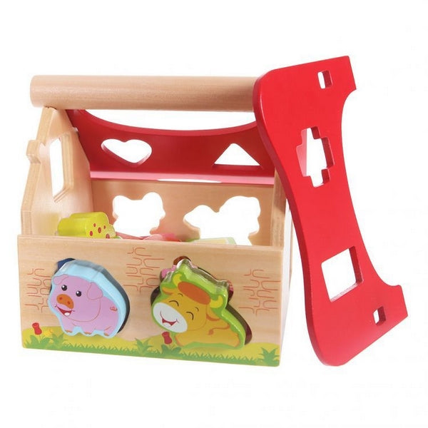 Casuta din lemn si cuburi 2044 Ecotoys