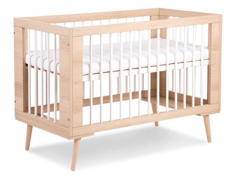 Patut copii din lemn KLUPS SOFIE Alb-Natur