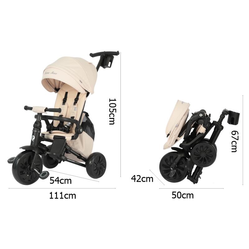 Tricicleta ultrapliabila Qplay Nova MAX Bej