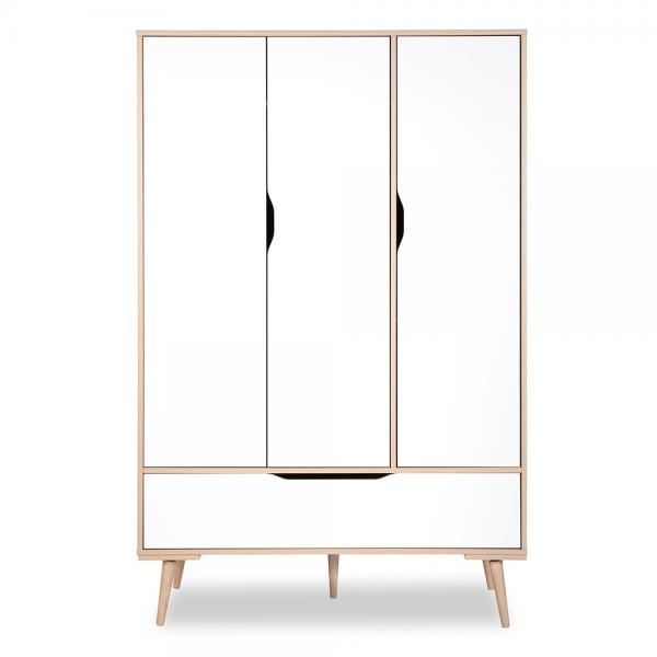 Dulap copii Klups SOFIE Natur-Alb 3 Segmente 